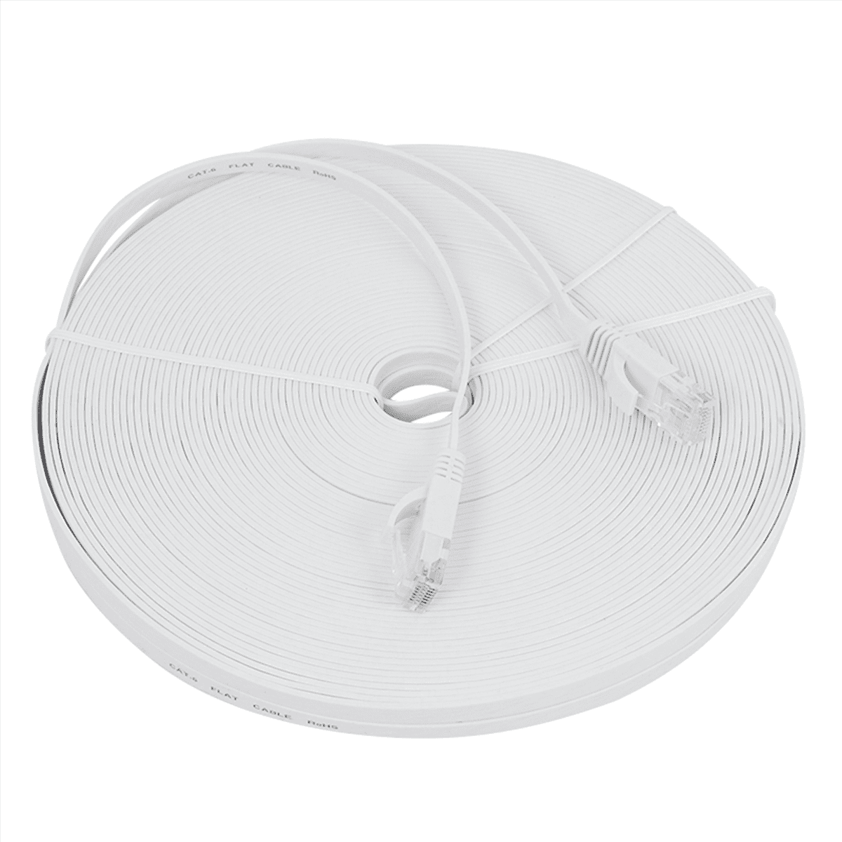 3X Cat 6 Ethernet Cable 100 Ft (30 Meters) Flat Slim Long Internet Network LAN Patch Cords,Cat6 High Speed Computer Wire,3 x ethernet cable,White