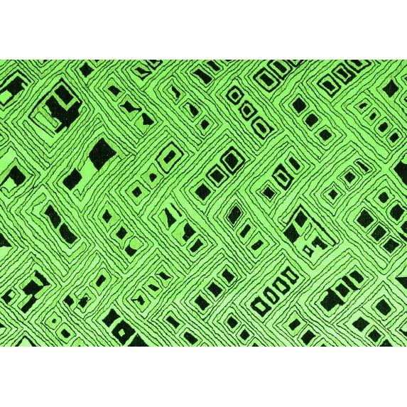 Ahgly Company Indoor Rectangle Solid Green Modern Area Rugs, 6' x 9'