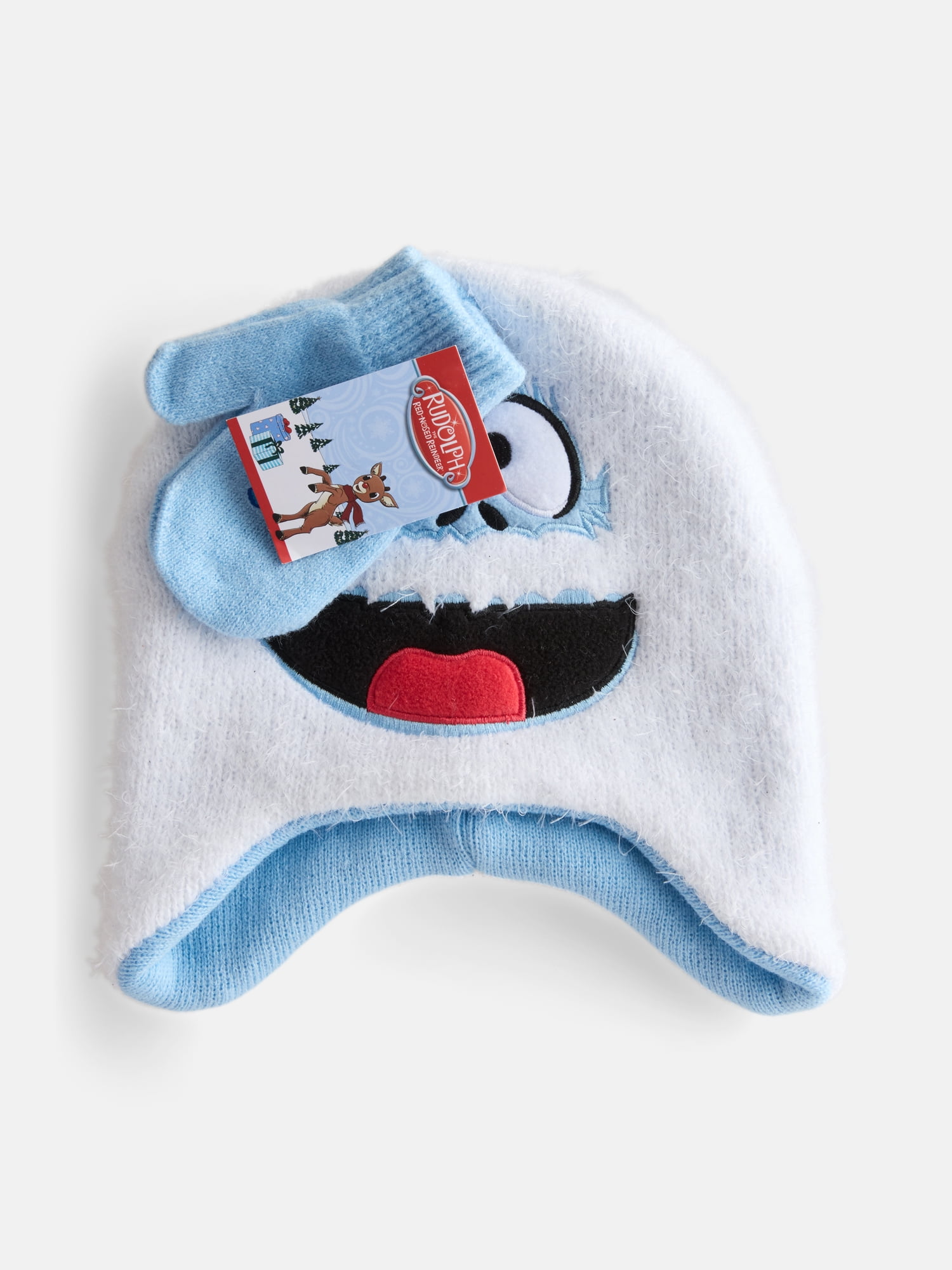 Snow Monster Toddler Unisex Knit Beanie and Mitten Set, 2 Piece