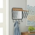 thumbnail image 2 of DecMode Indoor Brown Metal Industrial Wall Hook, 2 of 9