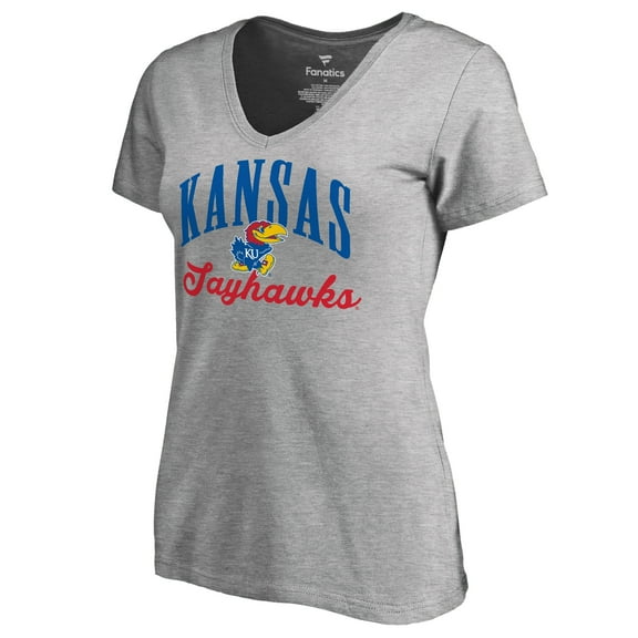 Women's Ash Kansas Jayhawks Victory Script T-Shirt