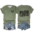 thumbnail image 2 of Gbsyewxs Shirts For Women Crew Neck Short Sleeve Letter Heart Print Casual Summer Womens T Shirt Army Green, 2 of 4