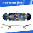 thumbnail image 3 of Complete Skateboards for Beginners,7 Layer Canadian Maple Double Kick Deck,31''Pro Cruiser Blacklight Skate Board, 3 of 5