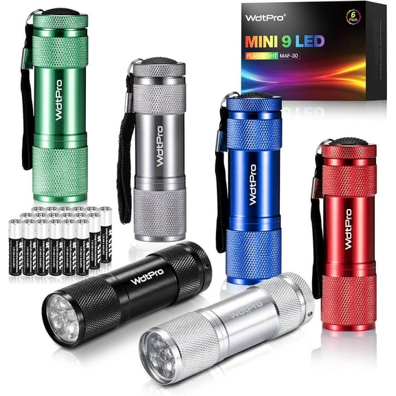 LED Mini Flashlights, Super Bright Flashlight with Lanyard, Assorted Colors - Best Tac Torch Light for Kids, Night Reading, Power Outages, Camping(6 Pack)