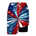 thumbnail image 6 of cllios Mens 4th of July Swim Trunks Swimming Trunks with Compression Liner Board Shorts 7 inch Quick Dry Swim Shorts Novelty Red White and Blue Swimsuit, 6 of 6