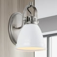 thumbnail image 5 of JONATHAN Y Phineas 7" 1-Light Adjustable Farmhouse Bohemian Iron LED Vanity Light, White/Nickel, 5 of 9