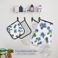 thumbnail image 5 of Blueberry and Leaf 5 Pcs Kitchen Set Heat Resistant Oven Mitts and Non-Slip Pot Holders with Adjustable Cooking Apron, 5 of 6