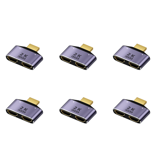 Convertidor Adaptador 1 A 2 Conector Vídeo UHD 2K 60Hz Compatible Con para Escritorio