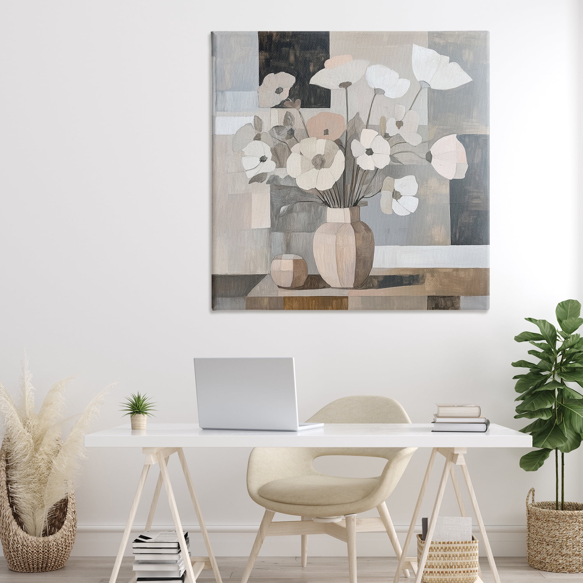 Stupell Industries Muted Pastel Poppies in Cubism Canvas Wall Art, design by Heidi Kuntz