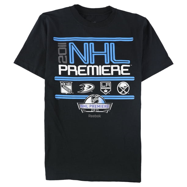 Camiseta gráfica Reebok para hombre NHL Premiere 2011 negro grande