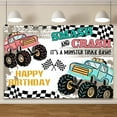 thumbnail image 2 of Truck Theme Happy Birthday Backdrop Smash and Crash It's a Monster Truck Photography Background Boy Kids Birthday Party Banner Cake Table Decor Portraits Photoshoot, 2 of 5