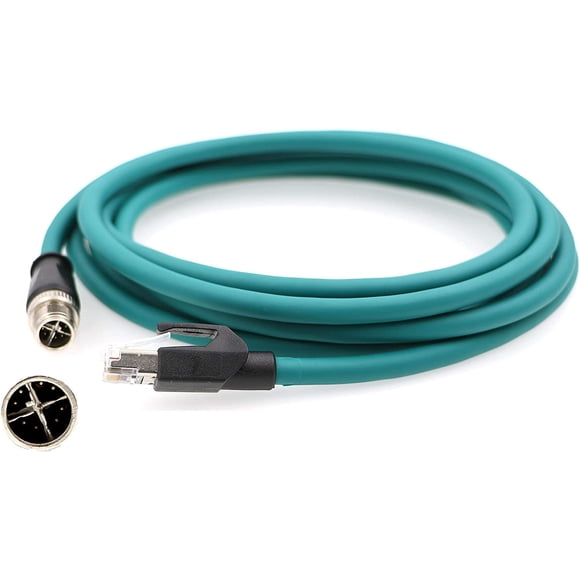 AConnect Ethernet Cable for Cognex in Sight 8200 8400 Series M12 8 Position X-Code to RJ45 Shielded Cable embly