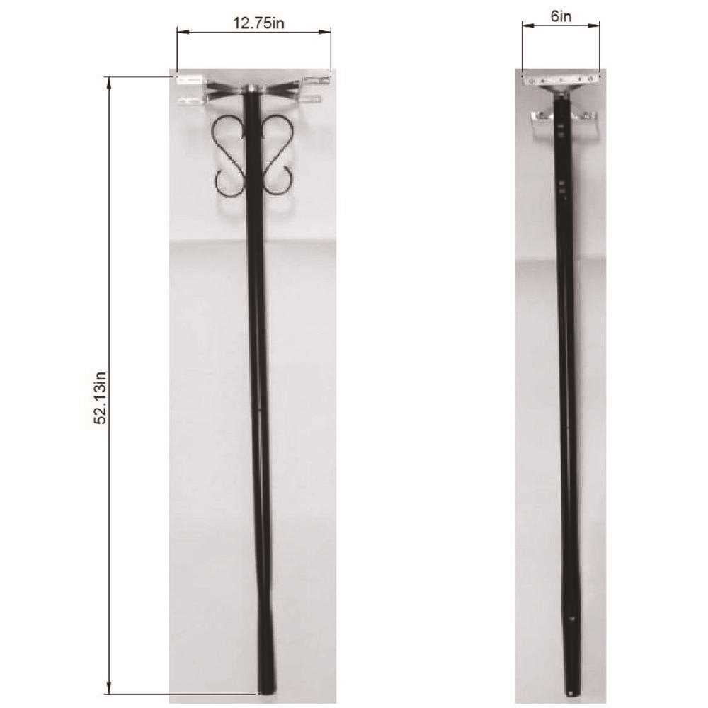 Gibraltar Mailboxes Round, Steel, Mailbox Post, Black, PBK00000