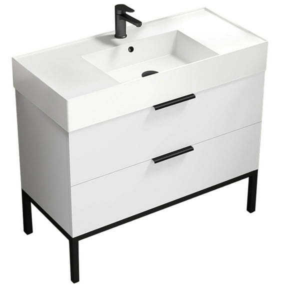 Nameeks Derin-4018 Derin 40" Free Standing Single Basin Vanity Set - White