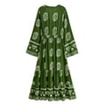 thumbnail image 2 of Vintage Chic Fashion Women Single Breasted Tassel Ethnic Brown Floral Print Vocation Beach Bohemian Maxi Dress Boho Dress, 2 of 6