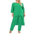 thumbnail image 1 of Women‘s Long Sleeve Irregular Tops Solid Color Pants Loungewear Sets, 1 of 9