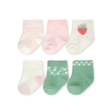 Carter's Child of Mine, Newborn Girl Berry Socks, 6 Pack, Newborn