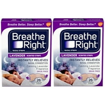 2 Pack Breathe Right Drug Free Lavender Scented Nasal Congestion Strips, 26 Each