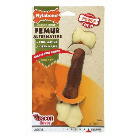 UPC: 0018214836667 | Nylabone Femur Bone Rawhide Alternative Power Chew Durable Dog Toy Bacon Flavor Large/Giant – Up to 50 lbs.