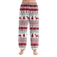 thumbnail image 2 of Women's Cuff Pajama Pants, Christmas Print Flannel Sleepwear, Elastic Waist Casual Lounge Pants, Soft Comfort Sleep Pants for Women,Vermilion,2XL, 2 of 6