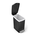 thumbnail image 2 of simplehuman - Papelera rectangular de 10 litros/2,6 galones, compacta, delgada, para baño u oficina, plástico negro, 2 of 5