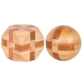 thumbnail image 1 of EeaseMX 2 piezas de divertidos juguetes intelectuales clásicos con cerradura de bambú Kong Ming Luban, juguetes de bloqueo, bola de ensamblaje IQ para el hogar (bloqueo de bola + tetracaidecaedro), 1 of 7
