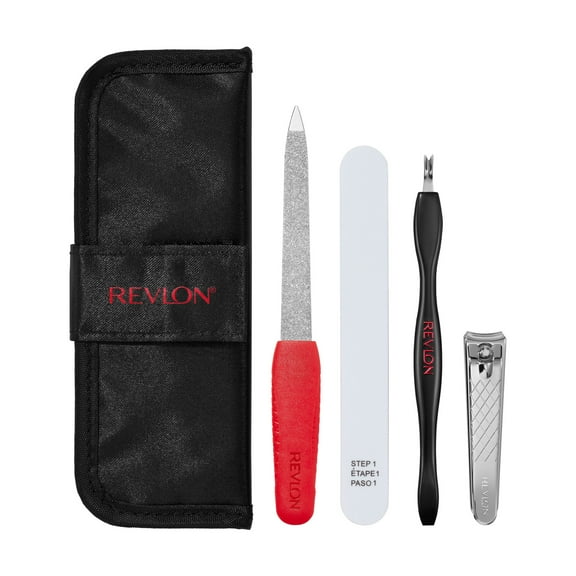 Revlon Manicure Essentials Kit with Travel Case, Nail Care Tools, Adult, 4 Pieces
