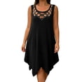 thumbnail image 2 of Blmnix Tank Dress Ladies Dresses Shift Plus Size Dresses Petticoat Black Crew Neck Midi Dresses Sleeveless Antimicrobial Protection Womens Summer Dress,XXXL, 2 of 7