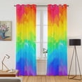 thumbnail image 2 of Rainbow Oil Painting Kitchen Curtains 96 Inch Length, Watercolor Colorful Abstract Art Grommet Top Bedroom Living Room Curtains, Light Filtering Cafe Curtain Drapes 2 Panels Set 104''x96'', 2 of 9