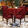 thumbnail image 6 of muroi Buffalo Check Chair Covers Red Black Plaid Dining Chair Slipcovers Protector Removable Stretch Elastic Seat Covers for Christmas Party Kitchen Home Hotel Office Restaurant Decoration, 6Pcs, 6 of 7