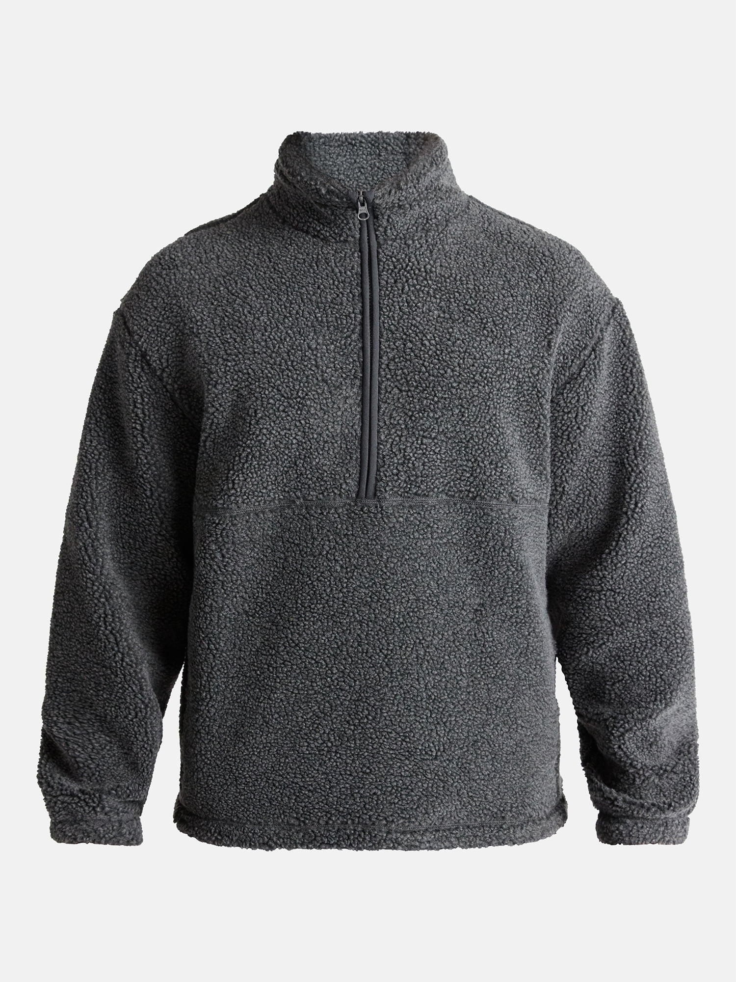 No Boundaries Faux Shearling Quarter Zip Pullover, Men’s XS-4XL
