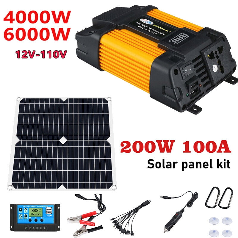Solar Panel 200W 12 Volt DFITO Portable Solar Panel Charger, With 4000W