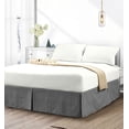 thumbnail image 2 of Elegant Comfort® Luxury 1500 Series Wrinkle Resistant Egyptian Weave Quality STRIPE Bed Skirt / Dust Ruffle - Pleated Tailored 14inch Drop, California King, Grey, 2 of 5