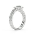 thumbnail image 4 of AFFY Halo Engagement Ring With Curved Band Bridal Set Ring for Women, 0.90 Carat (Ctw) Lab Grown Diamond Ring 14K White Gold Over 925 Sterling Silver F-G-H, SI Quality Ring Size-5, 4 of 6