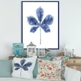 thumbnail image 2 of Designart 'Navy Blue Chestnut Leaf On White' Traditional Framed Canvas Wall Art Print, 2 of 4