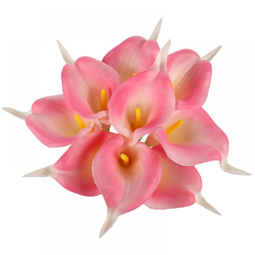 20pcs 13"Calla Lily Bridal Wedding Bouquet head Latex Artificial Flower 