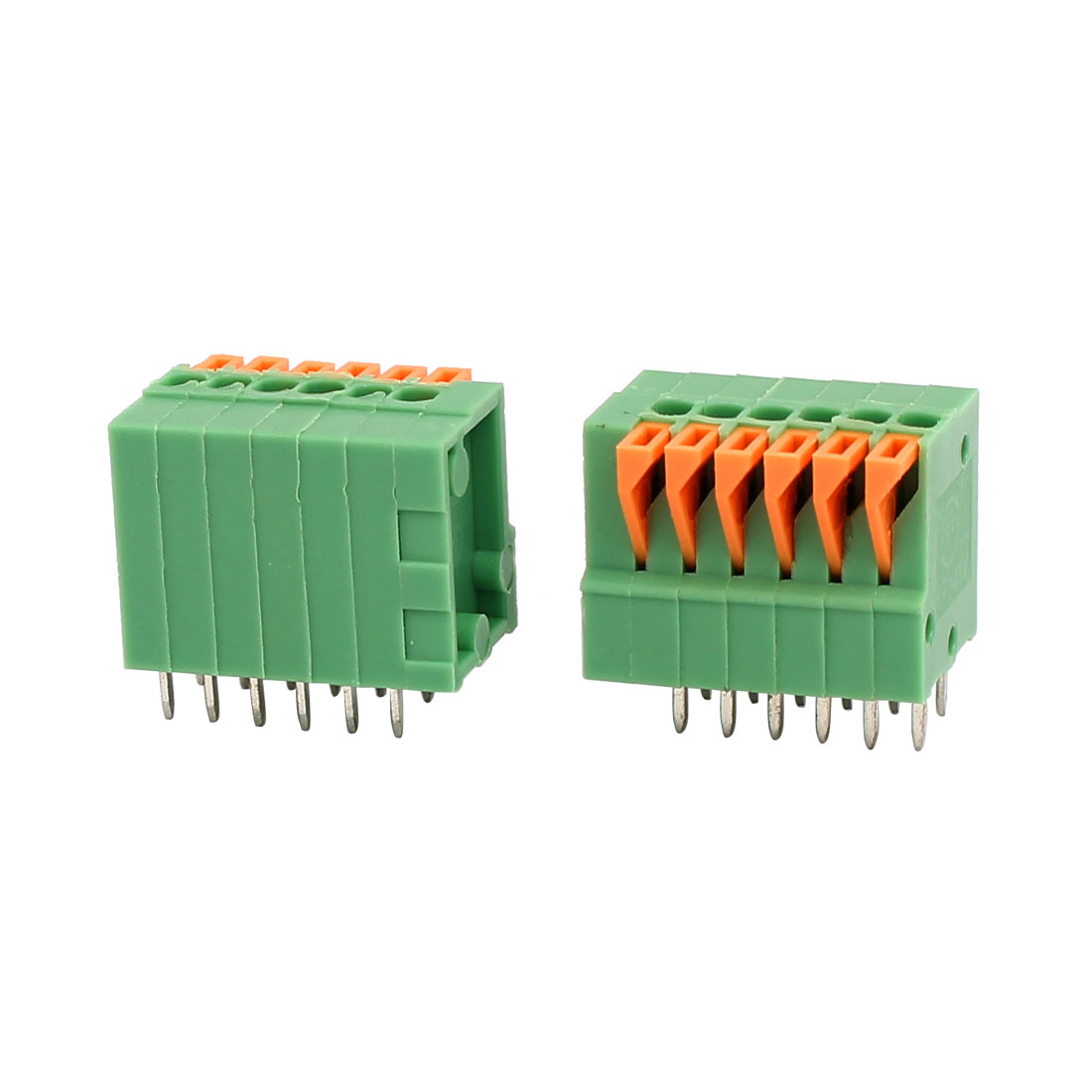 5pcs KF141V 150V 2A 2.54mm Pitch 6P Green Spring Terminal Block for PCB