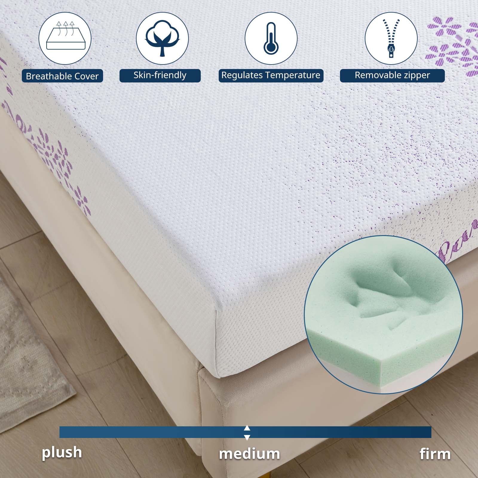 SIMENMAX 10 inch King Size Mattress Gel Memory Foam Mattress, CertiPUR-US Certified