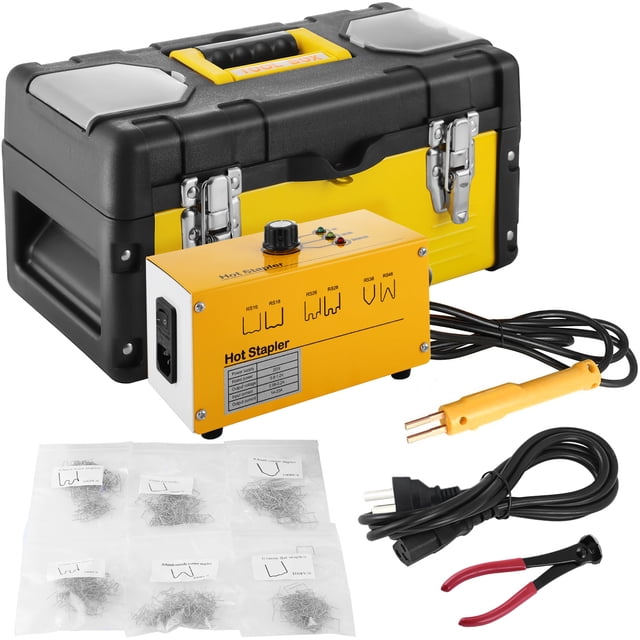 VEVOR Hot Plastic Stapler 1ph 110v Hot Stapler Plastic Repair Kit, 20w Stapler Plastic Repair Welder 3 Heat Settings Hot Stapler Gun Kit with 600 Pcs (6 Types) Staples and Snips for Plastic Repair