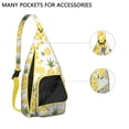 thumbnail image 3 of Tropical Pineapple Backpack - Golden Fruit & Flowers Print, Fashionable Multi-Functional Travel Pack, 3 of 4