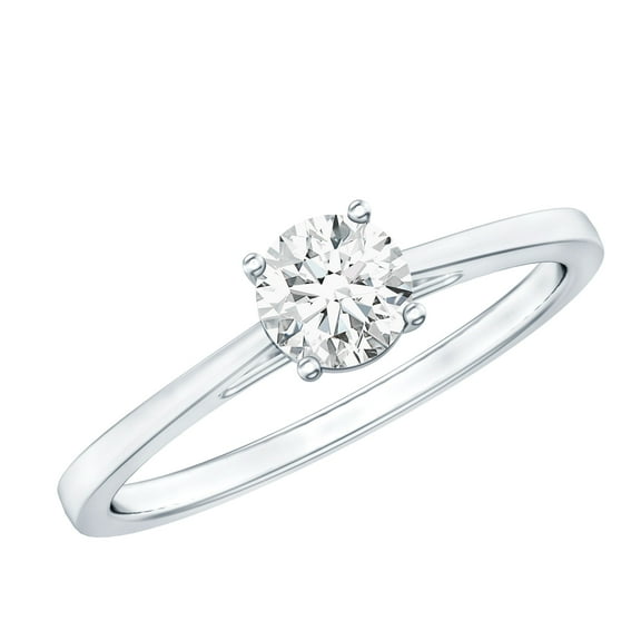 Rosec Jewels Dainty Promise Ring with Solitaire Moissanite for Women (D Color VS1 Clarity), 925 Sterling Silver, US 4.00