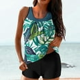 thumbnail image 2 of CKpwisy Blouson Tankini Swimsuits for Women 2 Piece Bathing Suits Floral Print Tops with Boyshorts Bathing Suit for Women Tummy Control Modest Loose Fit Swimwear, 2 of 6
