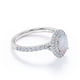 thumbnail image 3 of Anillo de Compromiso JeenMata con Ópalo Etíope y Moissanita en Forma de Huevo de 1.75 Quilates Chapado en Oro Blanco de 18 K sobre Plata, 3 of 6
