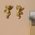 thumbnail image 3 of Rollbacks & More Resin Angel Wall Sculptures Adornment Adorable Angelic Figure for Wedding Decor Golden Color Versatile, 3 of 6