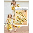 thumbnail image 4 of STARVNC Women Sunflower Print Smocked Maxi Dress Mom And Kids Matching Outfits, 4 of 5