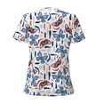 thumbnail image 4 of Naloa Retro Butterfly Print T-Shirts Short Sleeve V Neck Tees for Women Fashion Tops Trendy Lightweight Soft Casual Summer Outfits Clothes, 4 of 5