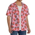thumbnail image 2 of Uemuo Strawberry Pattern Cotton Linen Short Sleeve Shirts,Casual Lightweight Button Down Shirts,Vacation Beach Summer Tops-X-Large, 2 of 7