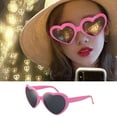 thumbnail image 4 of fenteer 2xSpecial Effects Heart Shaped Sunglasses Love Fashion Eyewear for Party Pink 2 Pcs, 4 of 8