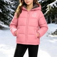 thumbnail image 3 of Iyufng Children's Fleece Lined Hooded Puffer Jackets Cute Bear Print Zip Up Warm Winter Coat with Side Pockets, 3 of 9
