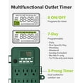 thumbnail image 2 of BN-LINK 7 Day Heavy Duty Outdoor Digital Stake Timer, 6 Outlets, Weatherproof, BNC-U3S, Perfect for Outdoor Lights, Sprinklers, Christmas Lights, 2 of 7